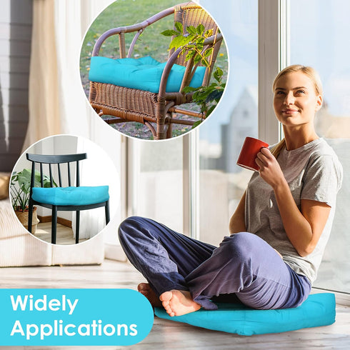 Set 2 4 Inch 21"X21" 2 Pack Giantex of Tufted Patio Cushions, Thick Outdoor Chair Pads, Waterproof and High Elasticity