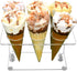 Ailelan Cone Display Stand, Clear Acrylic Ice Cream Cone Holders for Parties, Weddings, Buffets (6 Holes)
