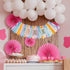Q&High Life 1st Rainbow High Chair Banner for Birthday - Macaron Color "ONE" Garland with Tulle for Baby Girl Smash