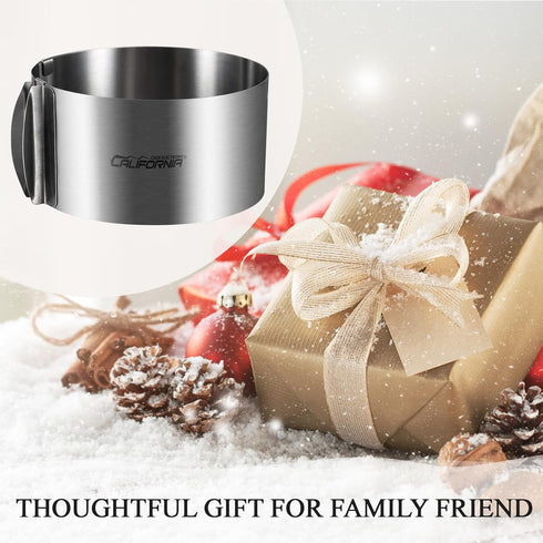 CALIFORNIA CADE ELECTRONIC Cake Mold - Adjustable Round Stainless Steel Cake Ring 6 to 12 Inch