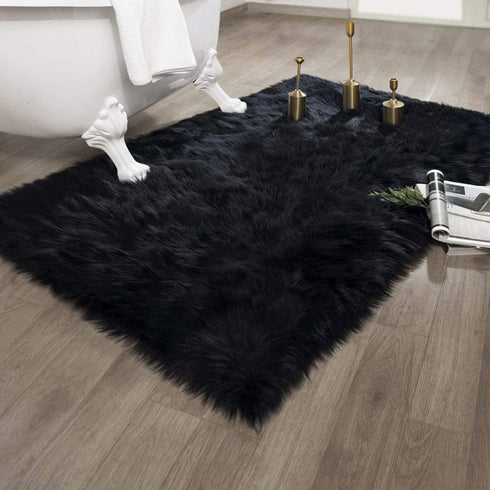 Ashler Faux Fur Rug, Fluffy Shaggy Area Rug, Ultra Soft 3 x 5 Feet Rectangle for Nursery, Kids Room, Living Room