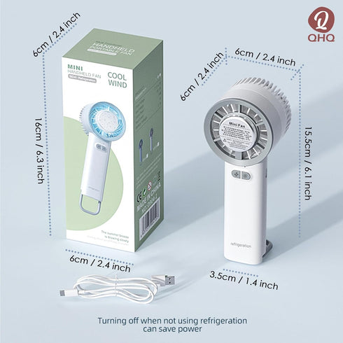 Ice Cooling Handheld Fan, 3s Instant Cool Down Refrigerating Ice Rubbing Pad, Portable Mini Air Conditioner Fan