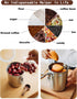 4 (1.8L Silver-4) Coffee Canister Pcs Stainless Steel Food Container with Clear Lids Airtight Container Stackable