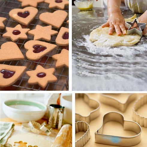 Star Cookie Cutters, 5 Pieces Stainless Steel Bakeware Tools for Baking