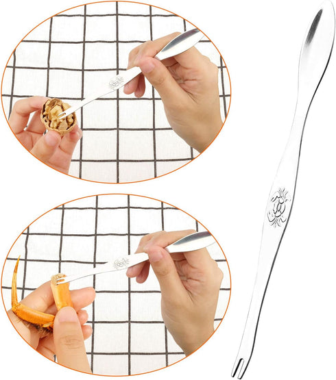 Anwenk Heavy Duty Nut Crackers for All Nuts, Pecan Walnut with 2 Picks, Seafood Cracker Tool