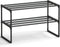 SONGMICS Shoe Rack, 2-Tier Shoe Organizer, Metal Storage Shelf, Upright or Upside