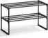 SONGMICS Shoe Rack, 2-Tier Shoe Organizer, Metal Storage Shelf, Upright or Upside