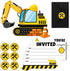 30 Sets Construction Excavator Birthday Party Invitations Cards with Envelopes Stickers Construction