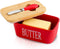 Hasense Butter Dish with Lid - Porcelain Butter Dish with Knife and