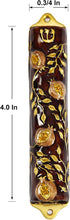 Bless This House Mezuzah Case, Pomegranate Tree Design Judaica, Door Mezuza Case, 4".