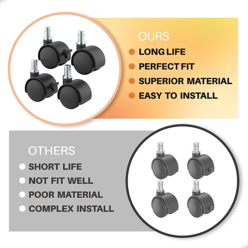 Trash Can Mobile Attachable Wheels, Replacement for 8 to 23 Gallon iTouchless Trash Cans, 4 Pcs