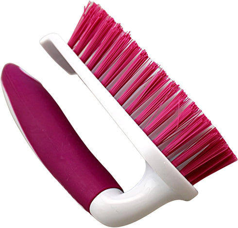 Dependable Industries Inc. Essentials Scrub Brush with Comfort Rubber Grip, Heavy Duty for Bathroom Cleaning