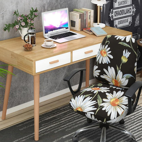 Office Chair Cover Stretchable, Computer Desk Chair Seat Covers, Anti-Dust Universal Split 2 Piece Slipcover (Wild