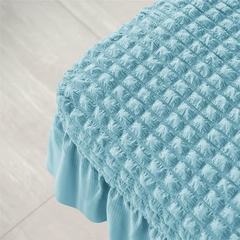 SZJIAHTM Lattice Stretch Ottoman Cover Soft Stretch Slipcover with Skirt Polyester Rectangle Footstool Modern Furniture