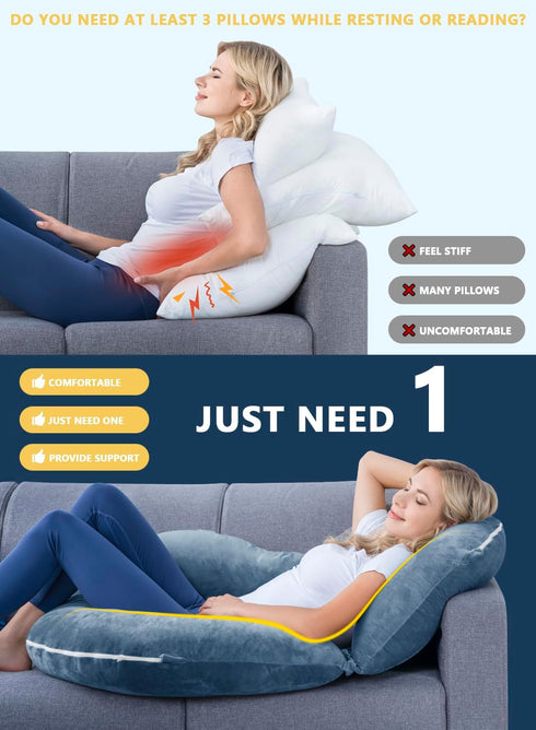 INSEN Reading Pillow, Back Pillow for Sitting in Bed for Reading, Nurse & Relax, Reading Pillow for Adults, Moms