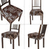 SearchI Stretch Dining Chair Seat Covers Set of 2, Soft Removable Washable Protector for Dining Chairs, Brown
