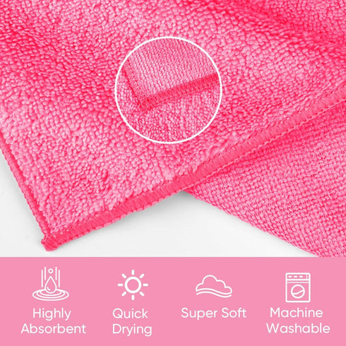 12 Pack, 12x12 Inch, Set HOMEXCEL Microfiber Washcloths Highly Absorbent and Soft Face Towel, Multi-Purpose Wash Cloths