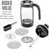 OVENTE 34 Ounce French Press Coffee Maker, Heat Resistant Borosilicate Glass, Black FPB34B