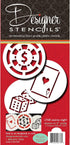 Designer Stencils Casino Night Cookie Stencil Set, (Dice, Cards, Poker Chip), Beige/Semi-Transparent