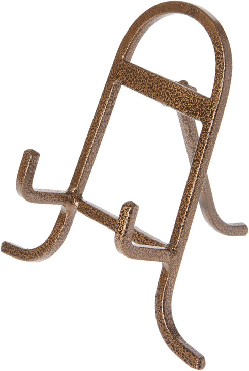 Bard's Antique Gold-toned Wrought Iron Easel, 6.25" H x 6" W x 3.25" D