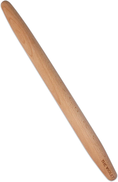 THE VIOLET Wooden French Rolling Pins for Baking, Fondant, Pasta, Dough, 17" Tapered Design - Essential Kitchen Tools