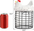 Hiceeden Metal Wire Chicken Egg Storage Basket, Decorative Fresh Egg Holder with Ceramic Chicken Design Lid, Portable