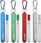 Cruise Ship Essentials 4-Pack Reusable Collapsible Stainless Steel Straws with Aluminum Case, Cleaning Brush