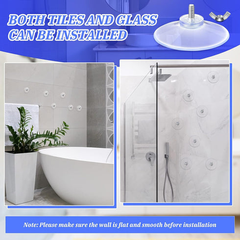 Suction Cups with Screws, 2 Inch Diameter Transparent PVC with Screw Hook, Clear Sucker for Kitchens, Offices, Bathroom