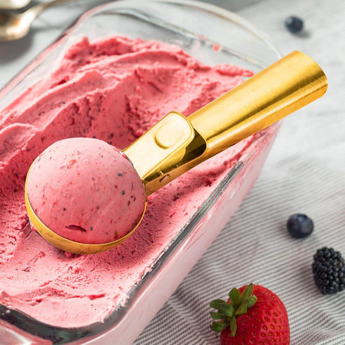 Frozen Premium Large Ice Cream Scoop with Trigger Ice Cream Scooper Stainless Steel, Heavy Duty Metal Icecream Scoop