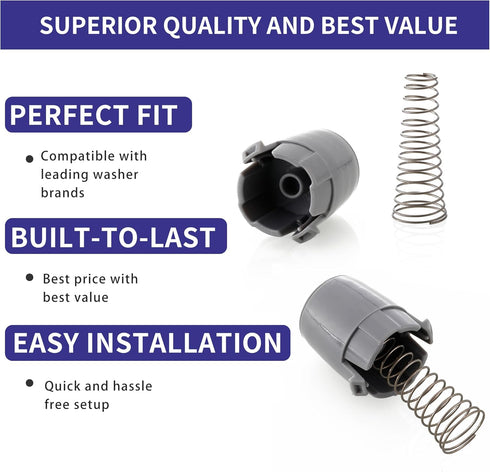 2 Packs AGM73610701 Washer Magnetic Door Plunger and Spring, Replacement Parts for LG and Kenmore