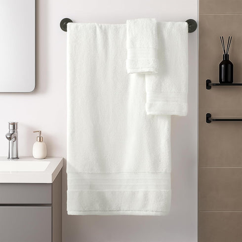 8 Set 100% Set 2 2 4 600 Sets, REDKISS Piece Off White Towels - Cotton Towels with Large Bath Towels, Hand, Washcloths