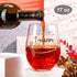 Patelai Happy Retirement Wine Glasses 17 oz, Stemless Wine Glasses for Women Men, Black and Gold Retirement Gift