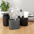 Black Bamboo Electric Toothbrush Holder, Bathroom Storage Organizer for Toothpaste, Floss, Razor on Countertop