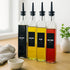 Mlle Label Set 500ml Set 4 Olive Oil & Vinegar Dispenser Bottle with Stainless Steel Pourer, Funnel & Labels - Glass