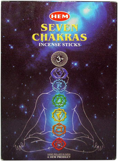 HEM 7 Chakra Incense Sticks (35 Sticks 12 Box) - Natural Fragrance for Aromatic Rooms