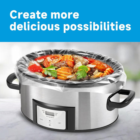 Slow Cooker Liners 3-8 Quart, Large Size Cooking Bags 13"x 21", Disposable Oval Bags for Crock Pot (20)