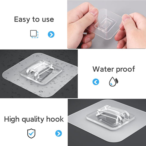 3 Pack Lsnisni Shower Caddy Adhesive Replacement, Waterproof Shower Shelf Adhesive Strips, Strong Adhesive Flat Hooks