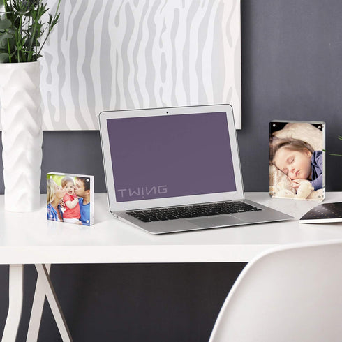 2 Pack 4x4 4x4 Set 10 10MM TWING Acrylic Picture Frame, Horizontal Magnet Double Sided Picture Frame with Microfiber