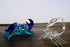 ChangThai Design Tiny 2½" Dark Blue Crab Figurine - Miniature Hand Blown Glass Sea Animals