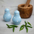 City to Cottage Ceramic Salt and Pepper Shakers Set, Handcrafted Sky Baby Blue Polka Dot Spice Shakers, Farmhouse