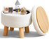 Small Ottoman with Storage, Small Storage Ottoman Round, Sherpa Foot Stool with