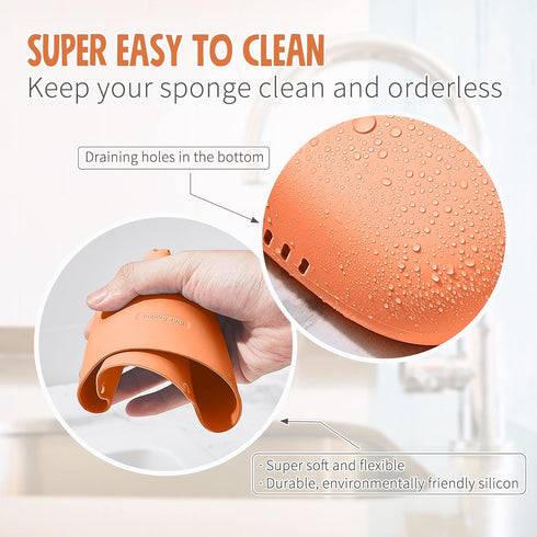 Set 2 Set 2 Sophie & Panda Silicone Sponge Holder for Kitchen Sink Bags of - Easy to Use Soap Holder No Installation