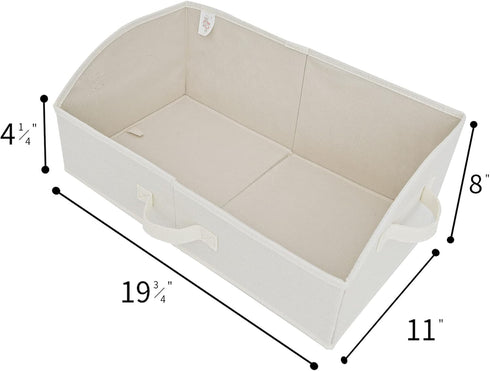 GRANNY SAYS Shelf Storage Baskets, Clothes Storage Bin, Organizer and Storage Bins, Jumbo Trapezoid Boxes, Pearl White,