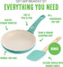 GreenLife 8” Frying Pan Skillet & Silicone Spatula, PFOA/PFAS-Free Ceramic Nonstick Cookware Set (Turquoise)