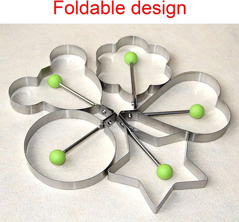 Stainless Steel Egg Molds, 5 Pack 3.5 Inch Silver Ring Molds for Cooking Eggs, Flapjacks, and Bread