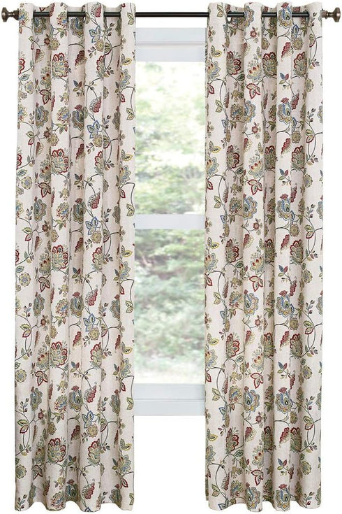 Renaissance Home Fashion Colette Printed Grommet Panel - 52" x 84", Jewel