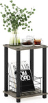 Furinno Simplistic 1-Tier End Side Night Stand/Bedside Table with Plastic Poles, French