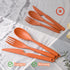 Large Flatware Sets, Plastic Serving Utensils for 8, Vibrant Colors, Reusable Camping Dish Set with Fork, Spoon, Knife