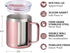 14 oz SUNWILL Travel Coffee Mug with Lid, Insulated Tumbler with Handle, Stainless Steel Cup for Ice, Water, Tea, Rose