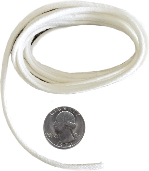 USA Firefly Brand - 5 Feet of 2.6mm Braided Eco Cotton Wick for Oil Lamps and Candles